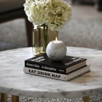 Lusso Seletti Carrara Marble Round Candle Holder