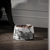Lusso Vasoni Arabescato Marble Dog Bowl