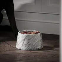 Lusso Vasoni Arabescato Marble Dog Bowl