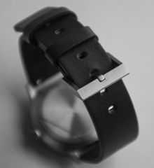 Leff Amsterdam Tube Watch T40 Brass/Black Case Black Leather Strap