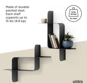 Umbra Montage Metal Wall Shelves, Set of 2