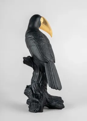Lladro Toucan Sculpture. Black-gold. Limited Edition