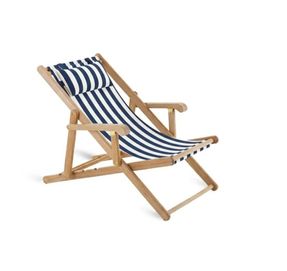 Unopiu Clio Teak Sun Lounger With Stripes Sea Sling