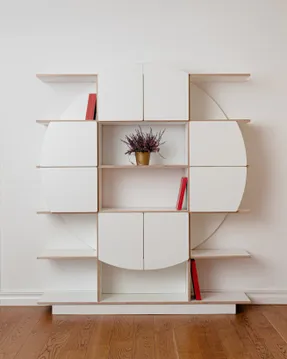 Radis Round Shelf With Doors Rund