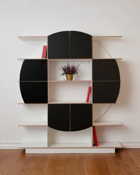 Radis Round Shelf With Doors Rund