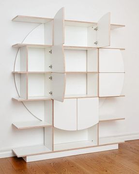 Radis Round Shelf With Doors Rund