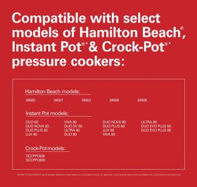 Hamiltonbeach Air Fry Lid For 6 And 8 Quart Pressure Cookers