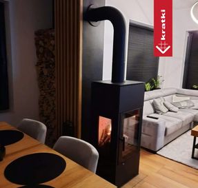 Kratki Wood Burning Steel Stove Kratki Thor View Ø 150 8 kw