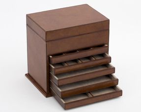 Flamant Manhattan, Jewellery Box, Brown Leather