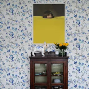 Mineheart Botanical Chinoiserie White And Blue Wallpaper