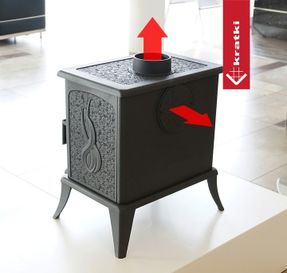 Kratki Freestanding Stove Fireplace Kratki Koza K7 5kw Ø130 Cast Iron Mounting Kit