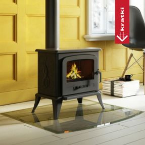 Kratki Freestanding Stove Fireplace Kratki Koza K7 5kw Ø130 Cast Iron Mounting Kit