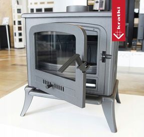 Kratki Freestanding Stove Fireplace Kratki Koza K7 5kw Ø130 Cast Iron Mounting Kit