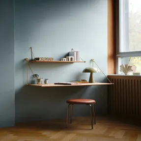 We Do Wood Loop Shelf - Oak & Black Steel