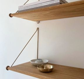 We Do Wood Loop Shelf - Oak & Black Steel