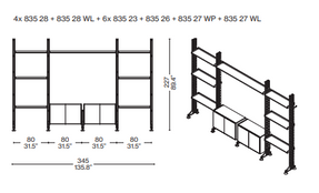 Cassina Contemporary Rhythms wall bookcase