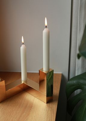 Caussa Brik 24K Gold Candle Holder