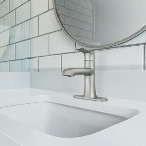 Moen Spot Resist Brushed Nickel One-Handle High Arc Bathroom Faucet