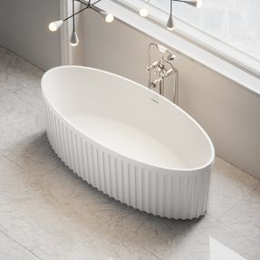 Lusso Jadore I Freestanding Fluted Stone Bath 1700mm