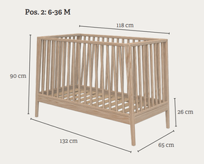 Leander Leander Linea™ Baby Cot - Oak Kids Bed