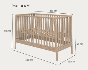 Leander Leander Linea™ Baby Cot - Oak Kids Bed