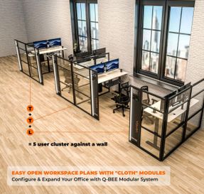 Versatables Worknest™ Cube L - Glass Office Cubicle