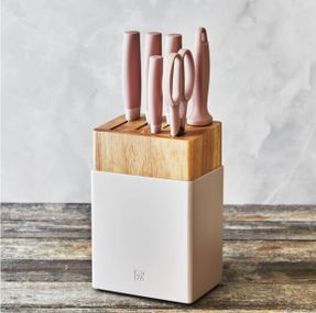 Zwilling Now S 7 Piece, Knife Block Set Pink
