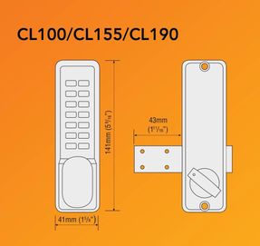 Codelocks CL155 Mortice Latch Door Lock