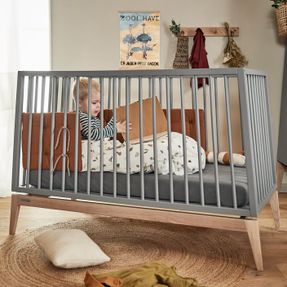 Leander Luna™ Baby Cot, 120x60 cm, Grey