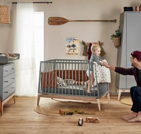 Leander Luna™ Baby Cot, 120x60 cm, Grey
