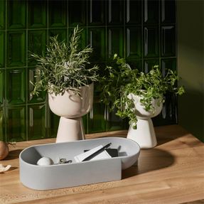 Iittala Plant Pot Beige Stemmed S High