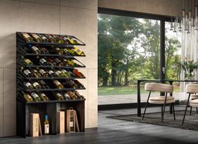 Canel Fucina Design Teca Composition Equipped Wall With Bottle Rack