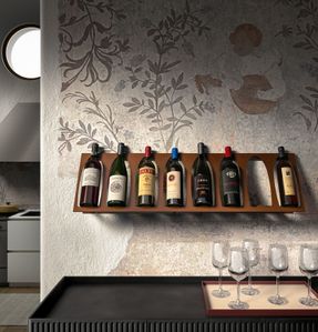 Canel Fucina Design Teca Composition Equipped Wall With Bottle Rack