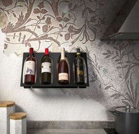 Canel Fucina Design Teca Composition Equipped Wall With Bottle Rack