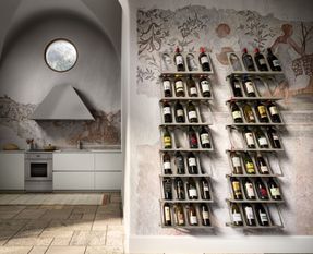 Canel Fucina Design Teca Composition Equipped Wall With Bottle Rack