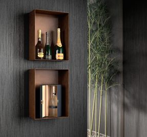 Canel Fucina Design Teca Composition Equipped Wall With Bottle Rack