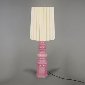 Mullan Safi Large Ceramic Table Lamp With Fabric Shade 138cm Ip20