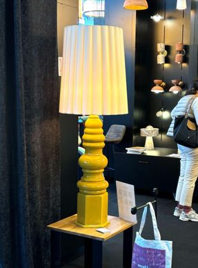 Mullan Safi Large Ceramic Table Lamp With Fabric Shade 138cm Ip20