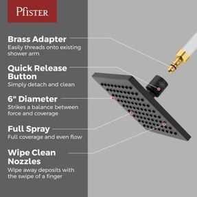 Pfister Faucets Pfirst Modern Raincan Showerhead