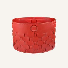 Limac Design Designer Basket In Woven Leather Taris