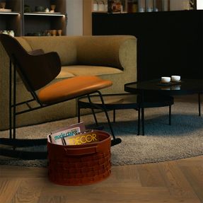 Limac Design Designer Basket In Woven Leather Taris