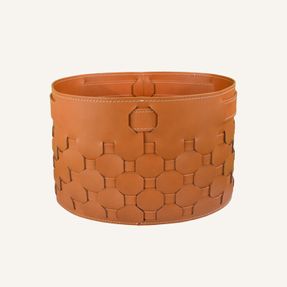 Limac Design Designer Basket In Woven Leather Taris