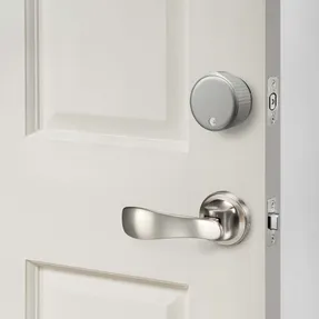 August August Wi-fi Smart Lock + Navis Paddle In Satin Nickel