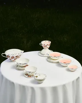 Serax Cappuccino Cup With Saucer Anemone Milk Midnight Flowers