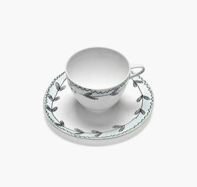 Serax Cappuccino Cup With Saucer Anemone Milk Midnight Flowers