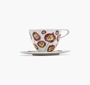Serax Cappuccino Cup With Saucer Anemone Milk Midnight Flowers