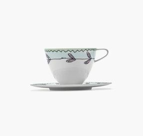 Serax Cappuccino Cup With Saucer Anemone Milk Midnight Flowers