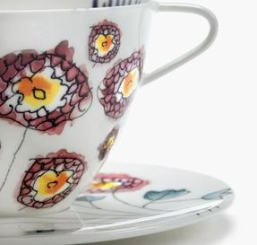 Serax Cappuccino Cup With Saucer Anemone Milk Midnight Flowers