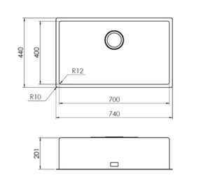 Evhoc Lumium M - Undermount Sink