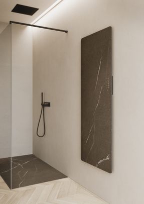 Disenia Helios electric radiator in Stoneware, Tecnogel, Aquatek or glass